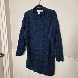 EDDIE BAUER Vintage Navy Blue Chunky Knit Sweater